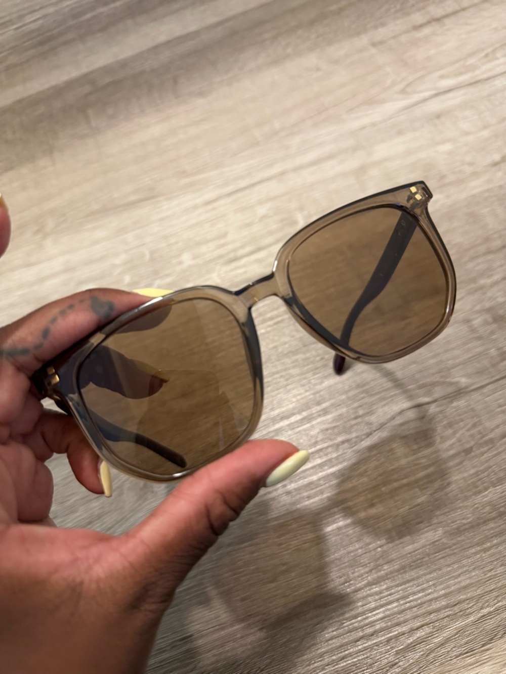 Unisex Brown Square Sunglasses